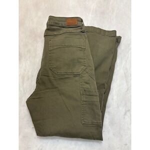 Judy Blue Olive Green Carpenter Pants Slim Fit Size 7/28 Utility Pockets